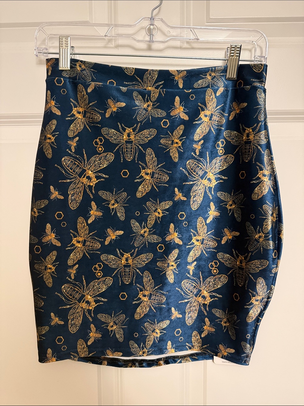 Blackmilk Sample Sale Velvet Bee Bodycon Mini Skirt